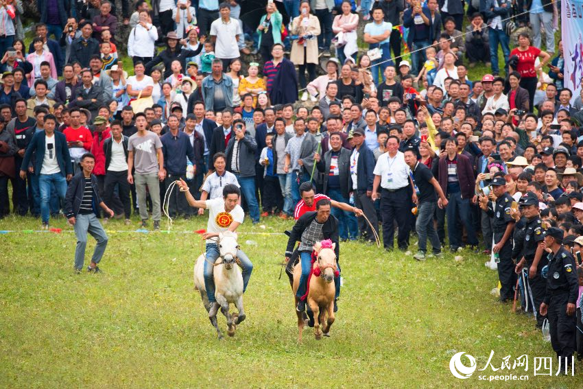 會(huì)東火把節(jié)上的賽馬活動(dòng)。李益民攝