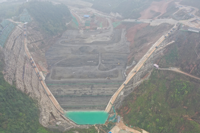 李家巖水庫施工場景。四川省水利廳供圖