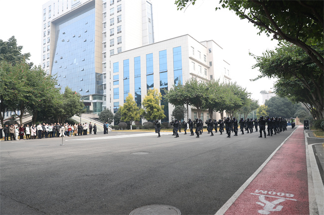 活動現場，市民觀看方陣表演。圖片來源：資陽市公安局
