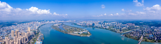 遂寧城景鳥瞰圖。遂寧市委宣傳部供圖