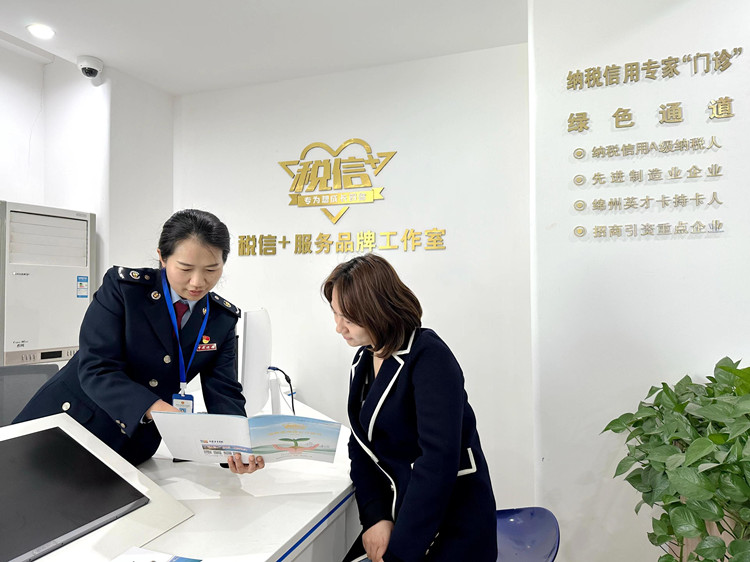 稅務(wù)干部為納稅人繳費(fèi)人辦理業(yè)務(wù)。四川省稅務(wù)局供圖