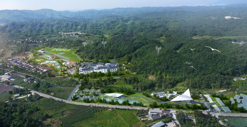 成都（彭州）民用無(wú)人駕駛航空試驗(yàn)基鳥瞰圖。四川翔彭智航科技有限公司供圖