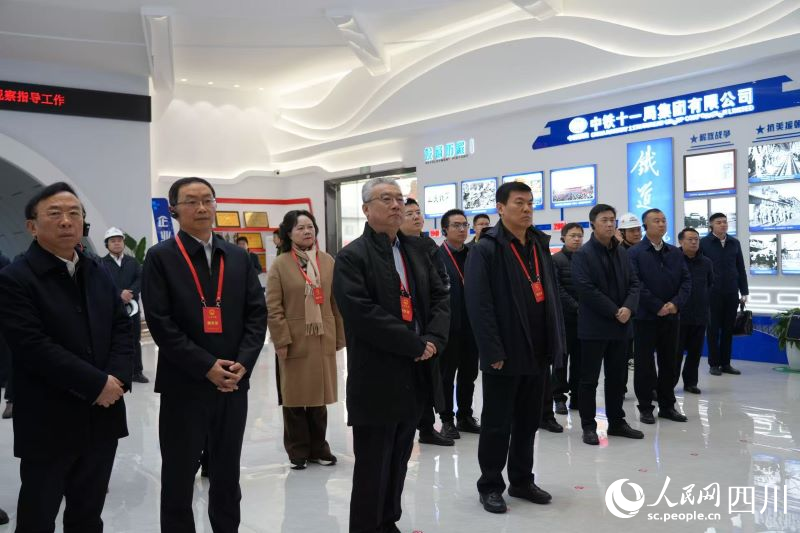 代表視察成渝中線高鐵四川段建設(shè)現(xiàn)場。人民網(wǎng)記者 李平攝