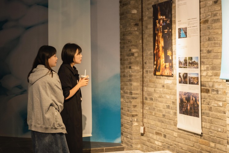 市民欣賞作品。主辦方供圖