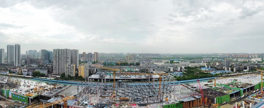 正在建設(shè)的成都站。中國(guó)鐵路成都局集團(tuán)有限公司供圖