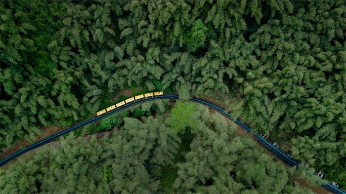 川西竹海的齒軌登山小火車。成都文旅集團供圖