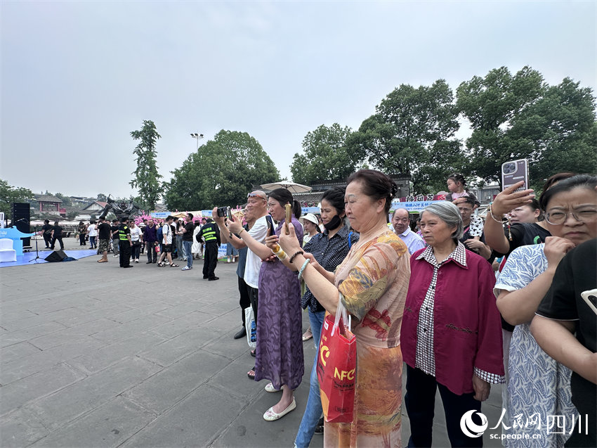 市民游客觀看文藝表演。人民網記者 王波攝