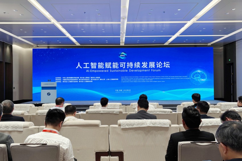 人工智能賦能可持續發展論壇現場。肖瑤攝