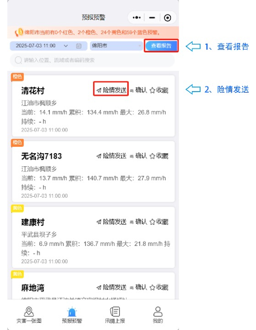 小程序“預報預警”。圖片來自截圖
