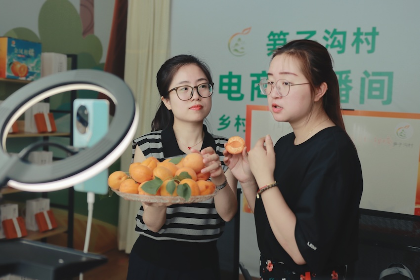 “梨鄉播客”正在進行直播。蒼溪縣人社局