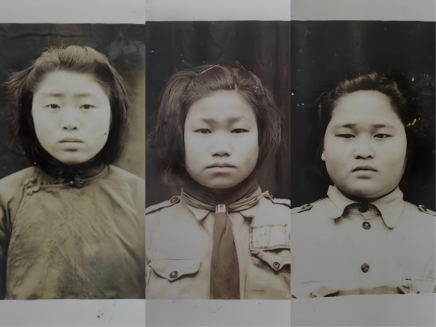 曹達容、李興彬、李興惠3名學生照片。資中縣檔案館供圖